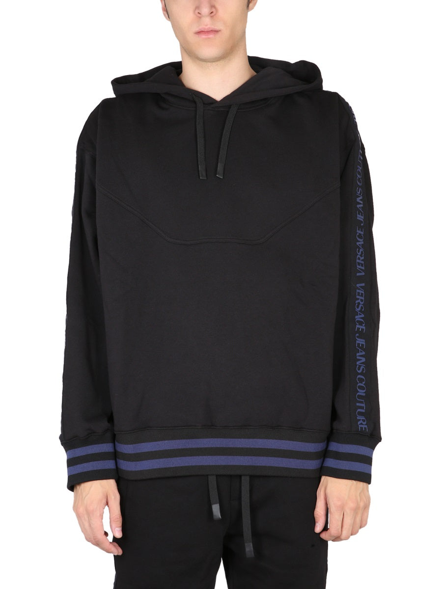 VERSACE JEANS COUTURE Men's Fashion Hoodie with Drawstring
