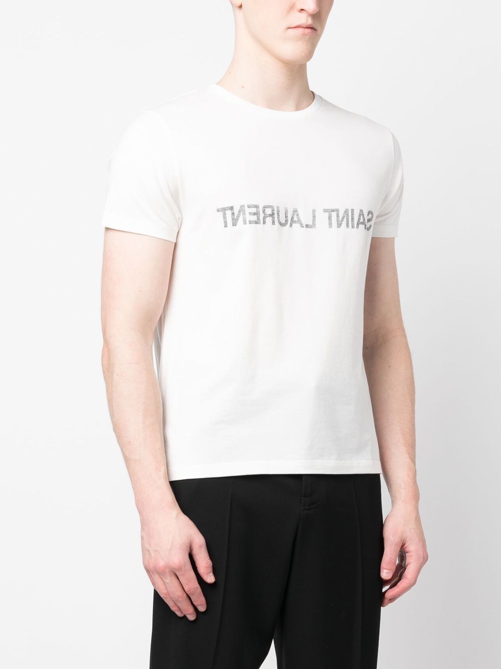 SAINT LAURENT Inverted Logo T-Shirt - Regular Fit, Size L