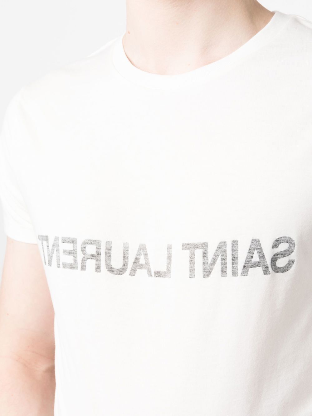 SAINT LAURENT Inverted Logo T-Shirt - Regular Fit, Size L