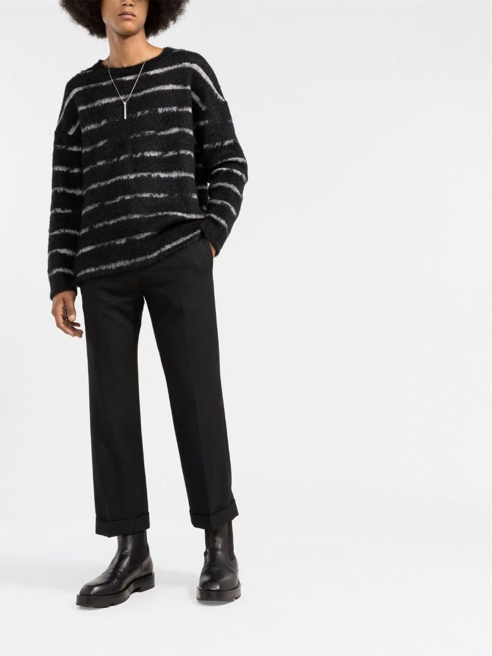SAINT LAURENT 90's Stripe Interruption Sweatshirt - Men's
