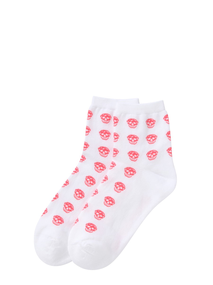 ALEXANDER MCQUEEN Mini Skull Print Short Legging Socks