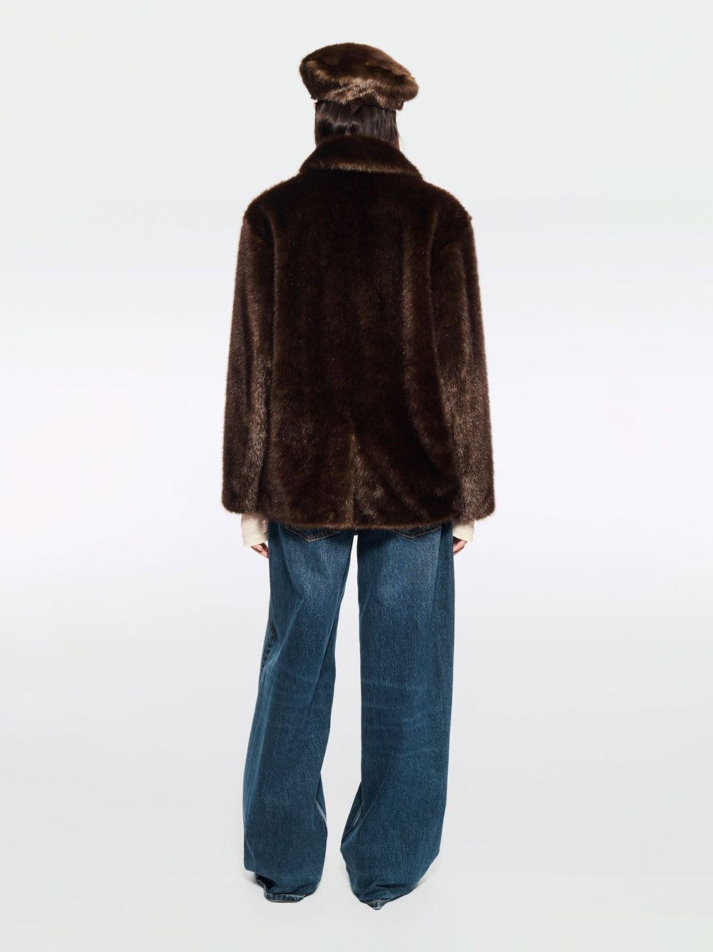 STAND STUDIO Oversized Vegan Fur Jacket for Women