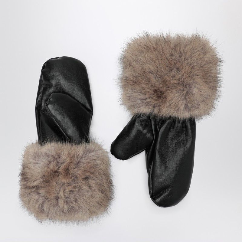 STAND STUDIO Jane Padded Gloves with Faux Fur Cuffs