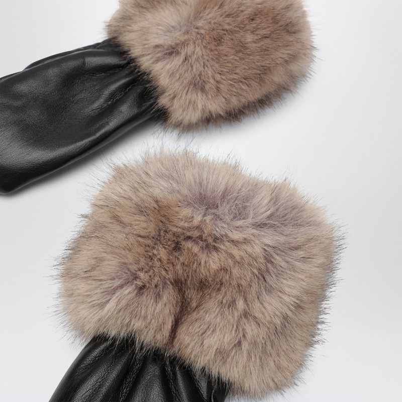 STAND STUDIO Jane Padded Gloves with Faux Fur Cuffs