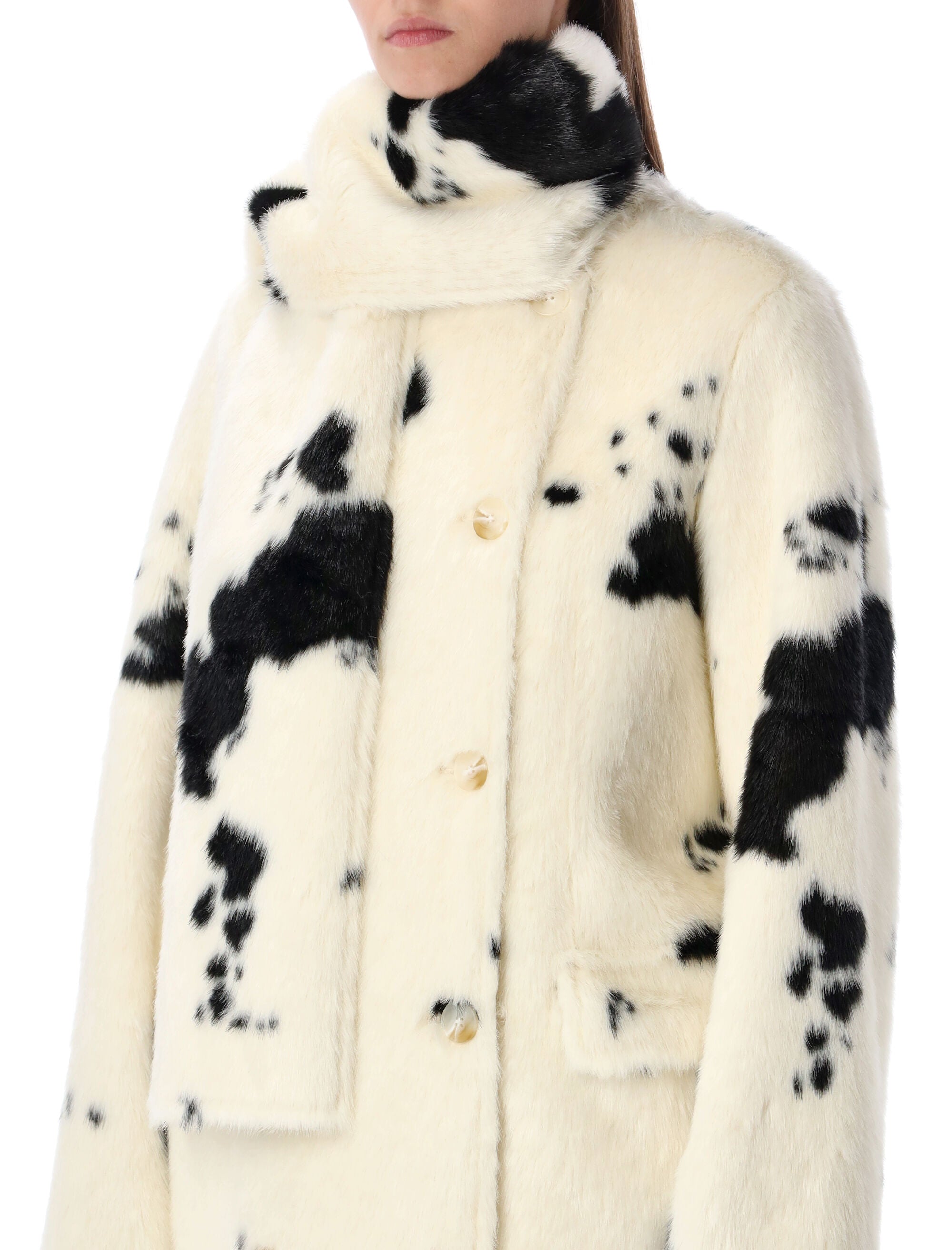 STAND STUDIO Palmer Faux Fur Jacket with Detachable Scarf - Women's