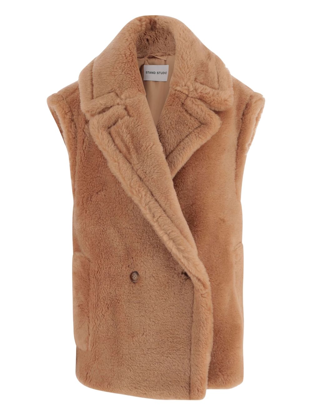 STAND STUDIO Faux Fur Textured Wool Vest