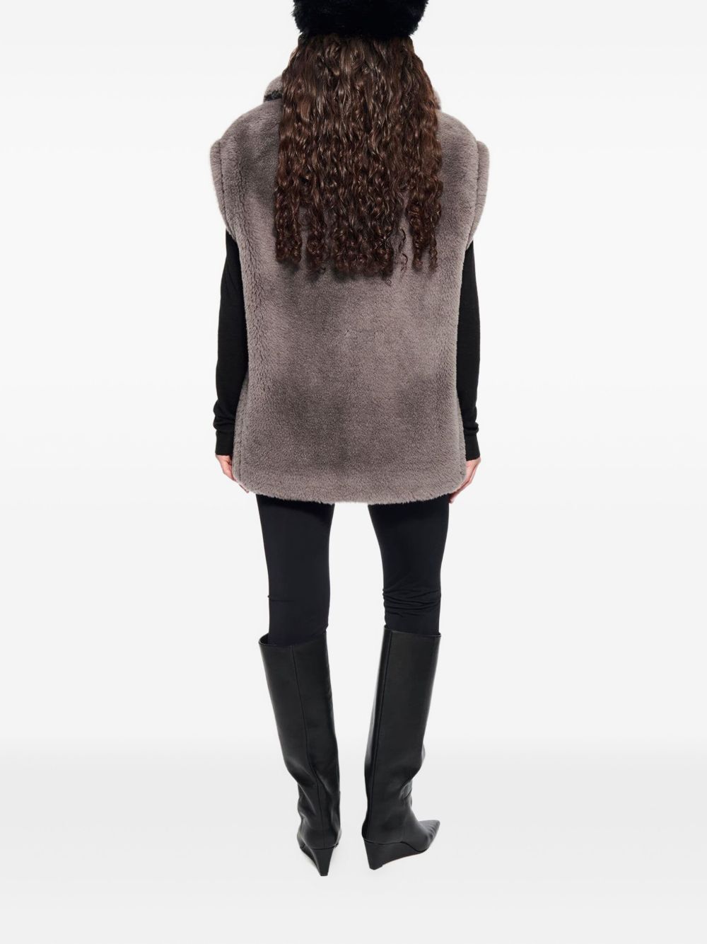 STAND STUDIO Clary Faux Fur Wool Vest