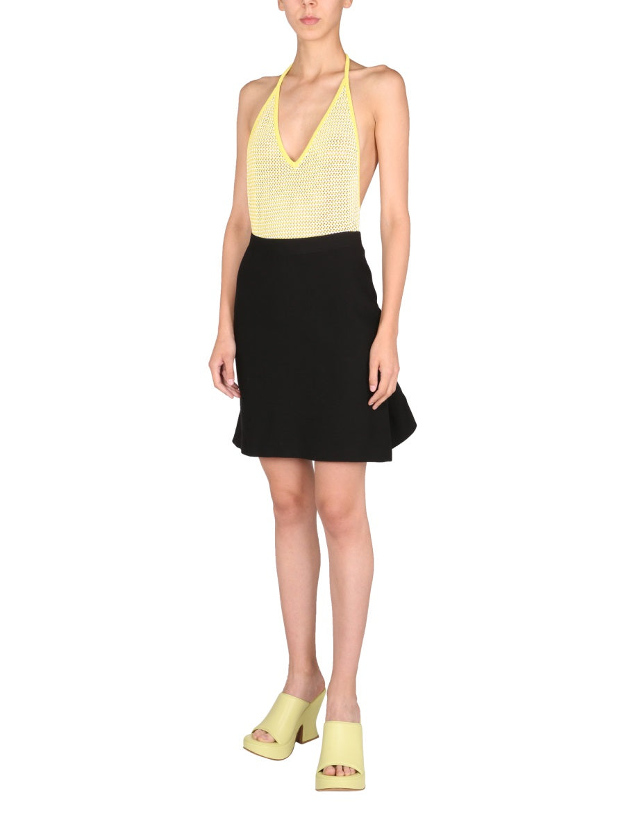 BOTTEGA VENETA Wool Skirt with Elasticated Waist and Ruches