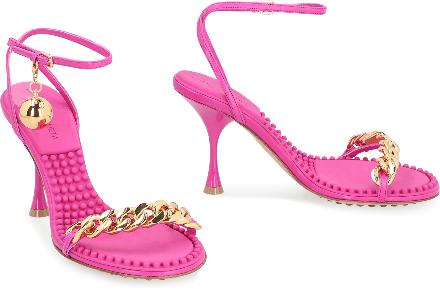 BOTTEGA VENETA Decorative Chain Heeled Sandals