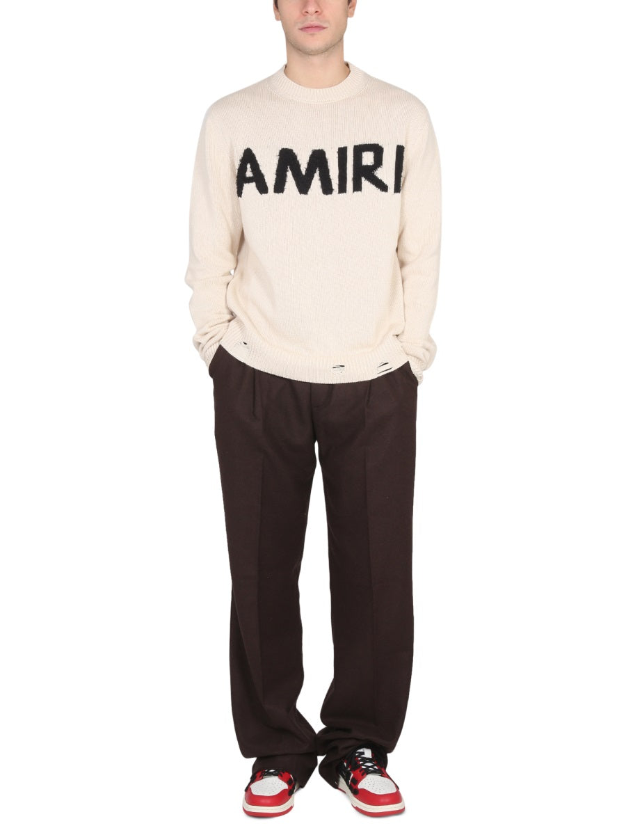 AMIRI Hook & Zipper Closure Flannel Trousers for Men
