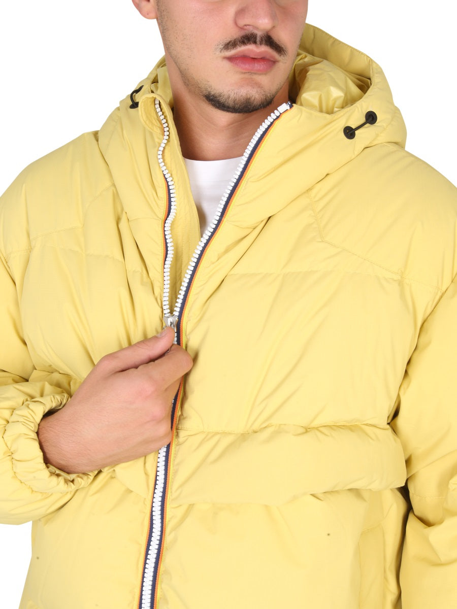 K-WAY Men's High Neck Padded Jacket with Hood