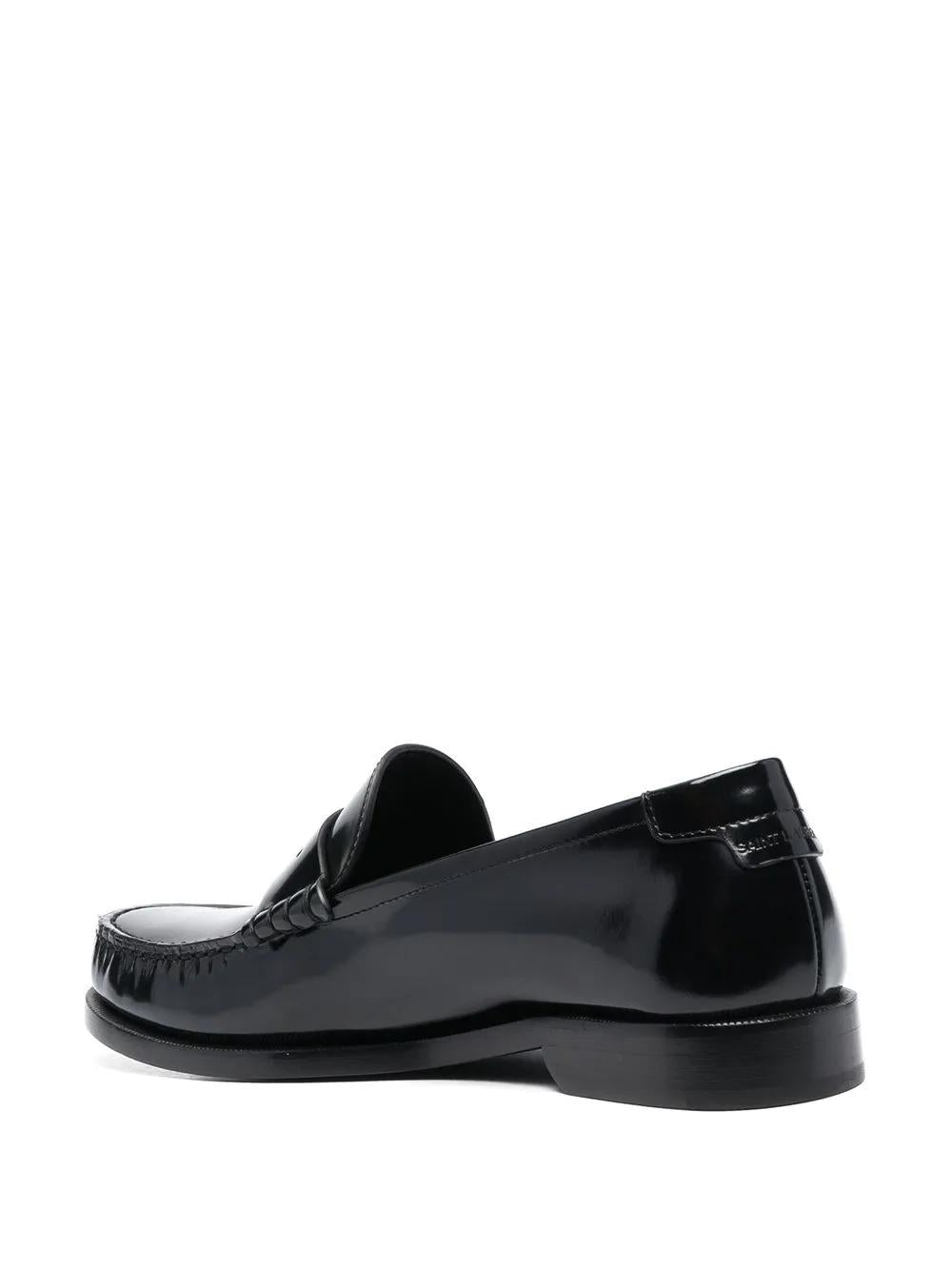 SAINT LAURENT Men's Penny Loafers with Leather Sole - Size 1.5 cm Heel