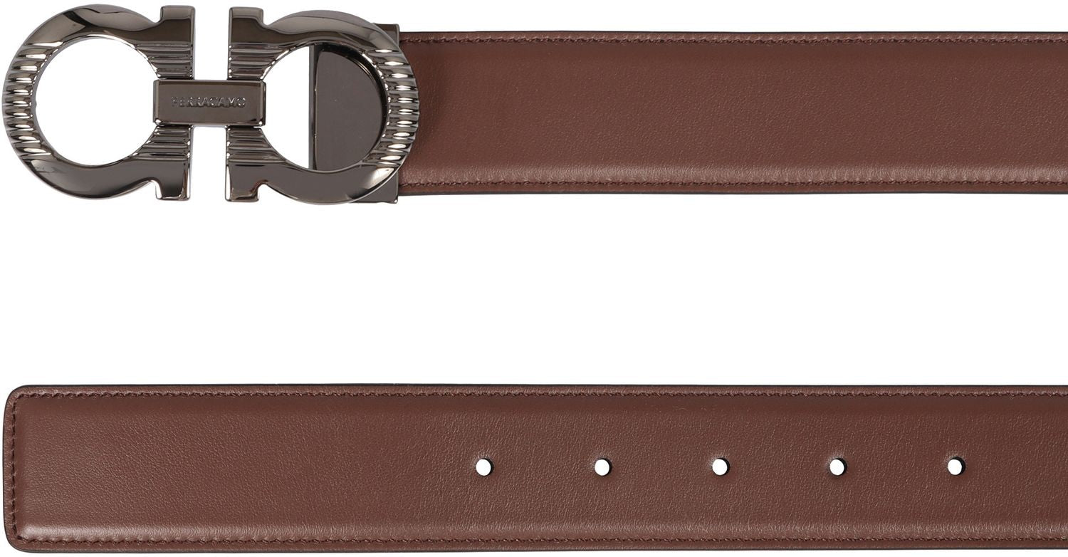 Ferragamo Reversible Leather Belt - 3.5 cm Height
