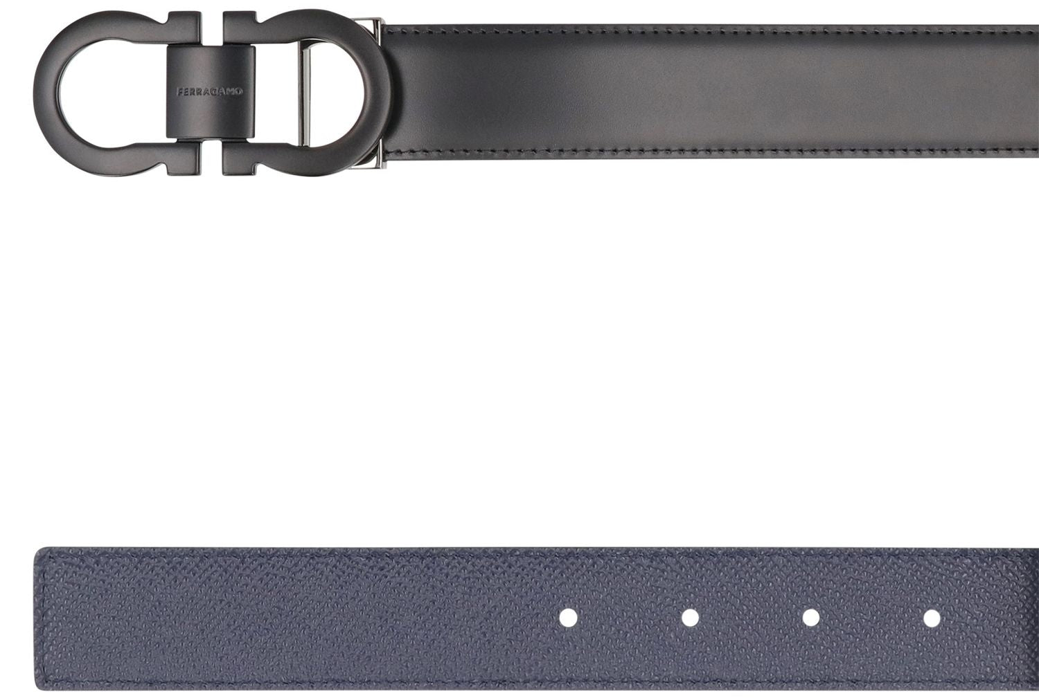 Ferragamo Reversible Leather Belt with Gancini Hook (3 CM Height)