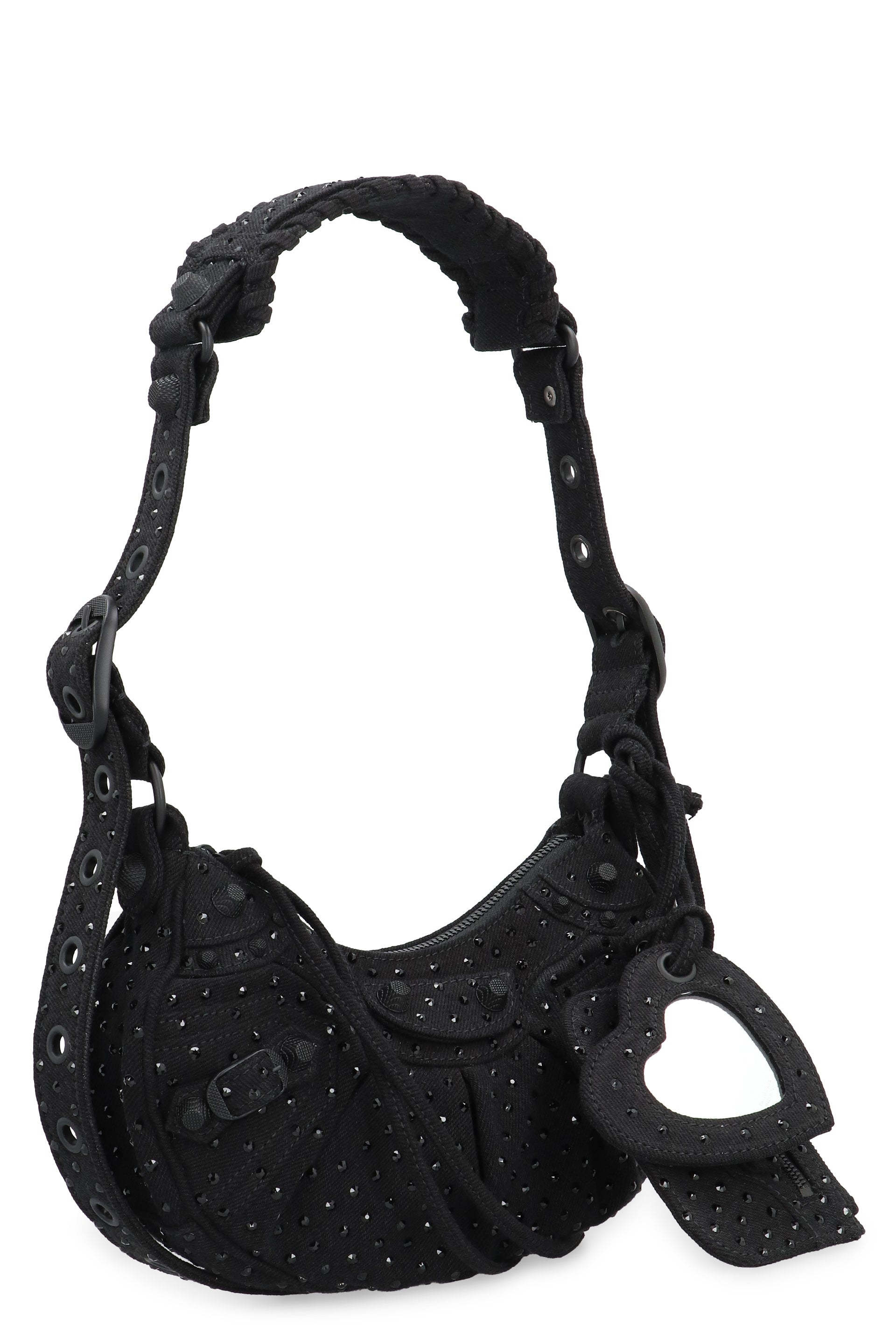 BALENCIAGA Mini Crossbody Handbag with Rhinestones