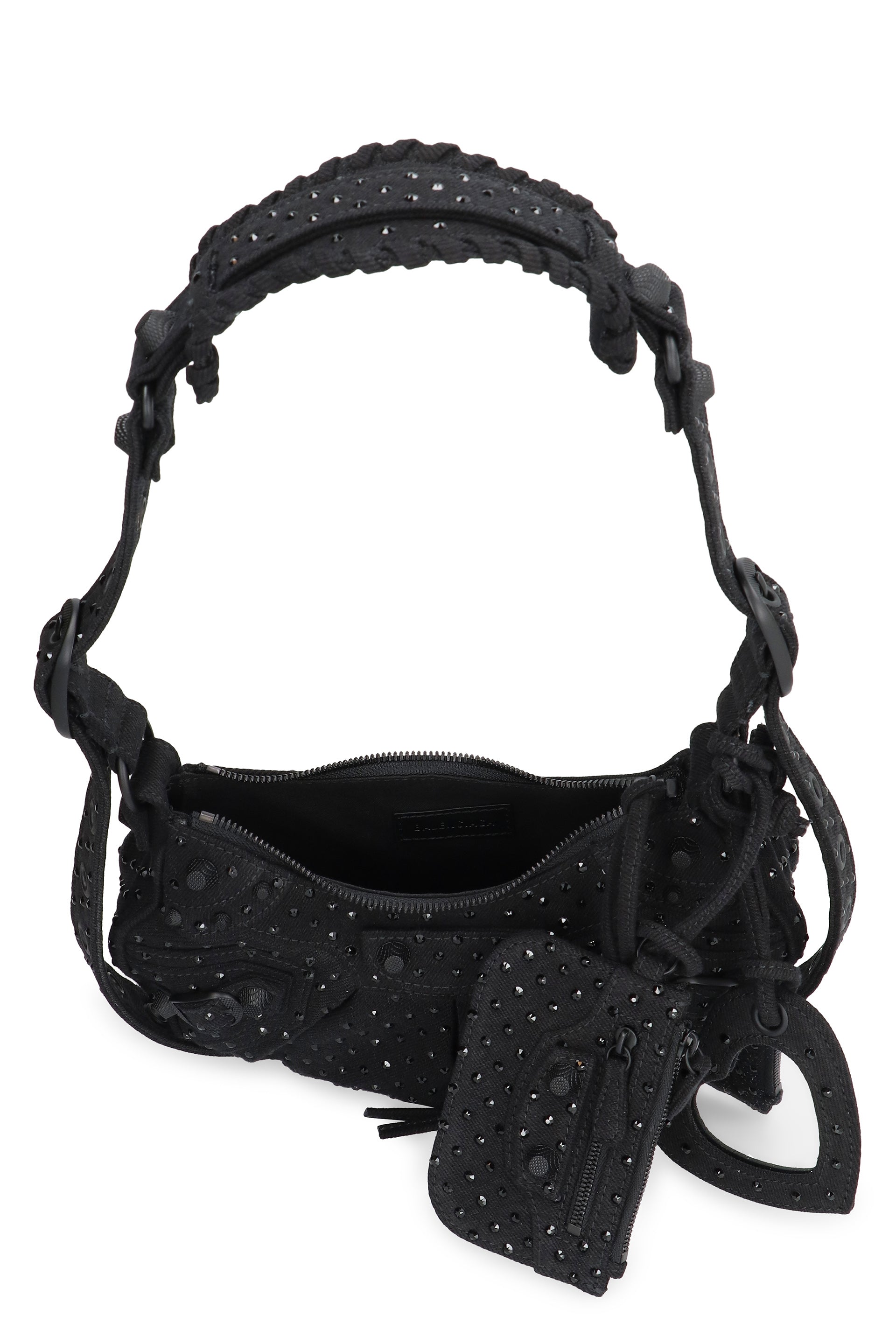 BALENCIAGA Mini Crossbody Handbag with Rhinestones