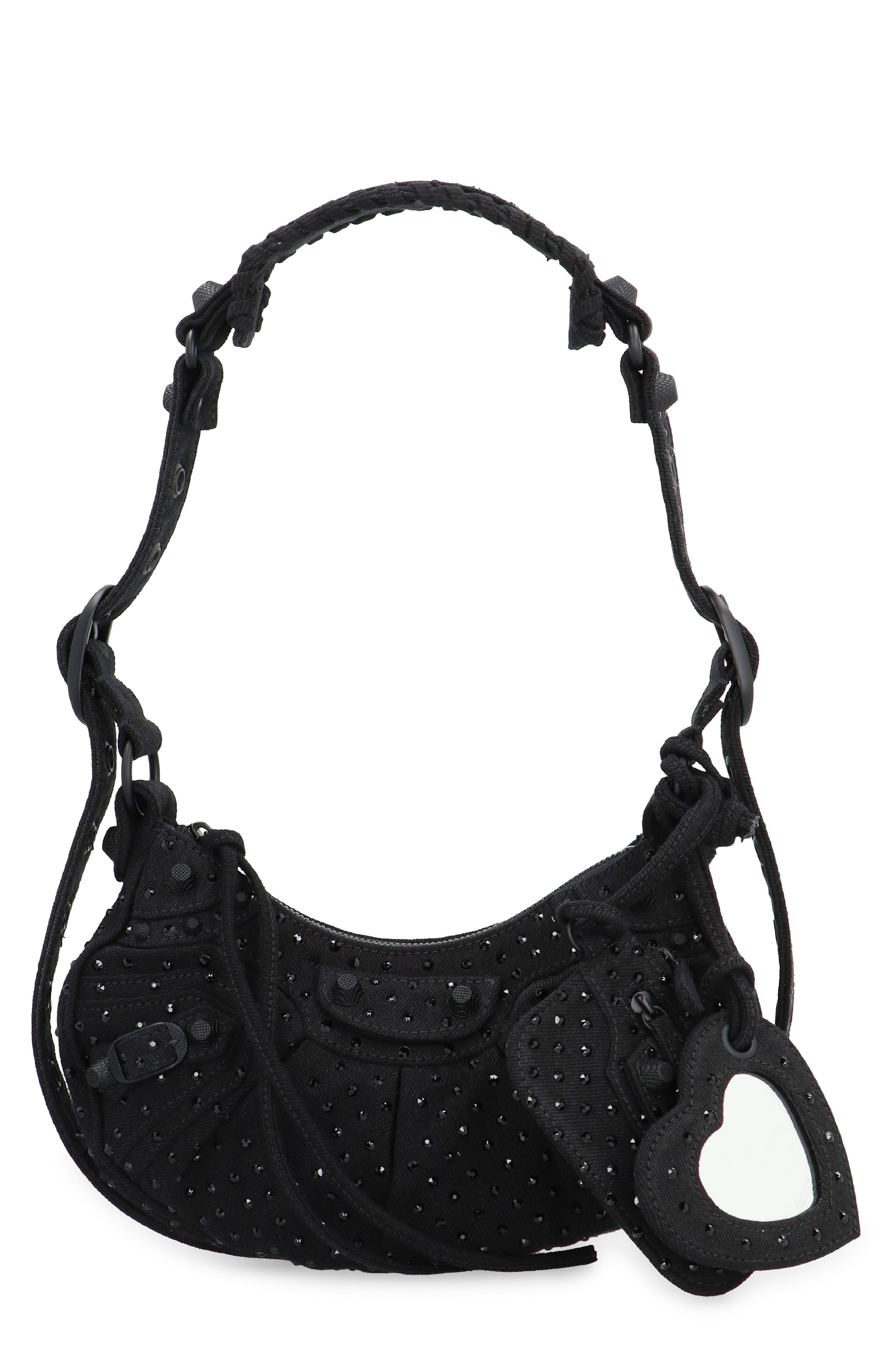 BALENCIAGA Mini Crossbody Handbag with Rhinestones