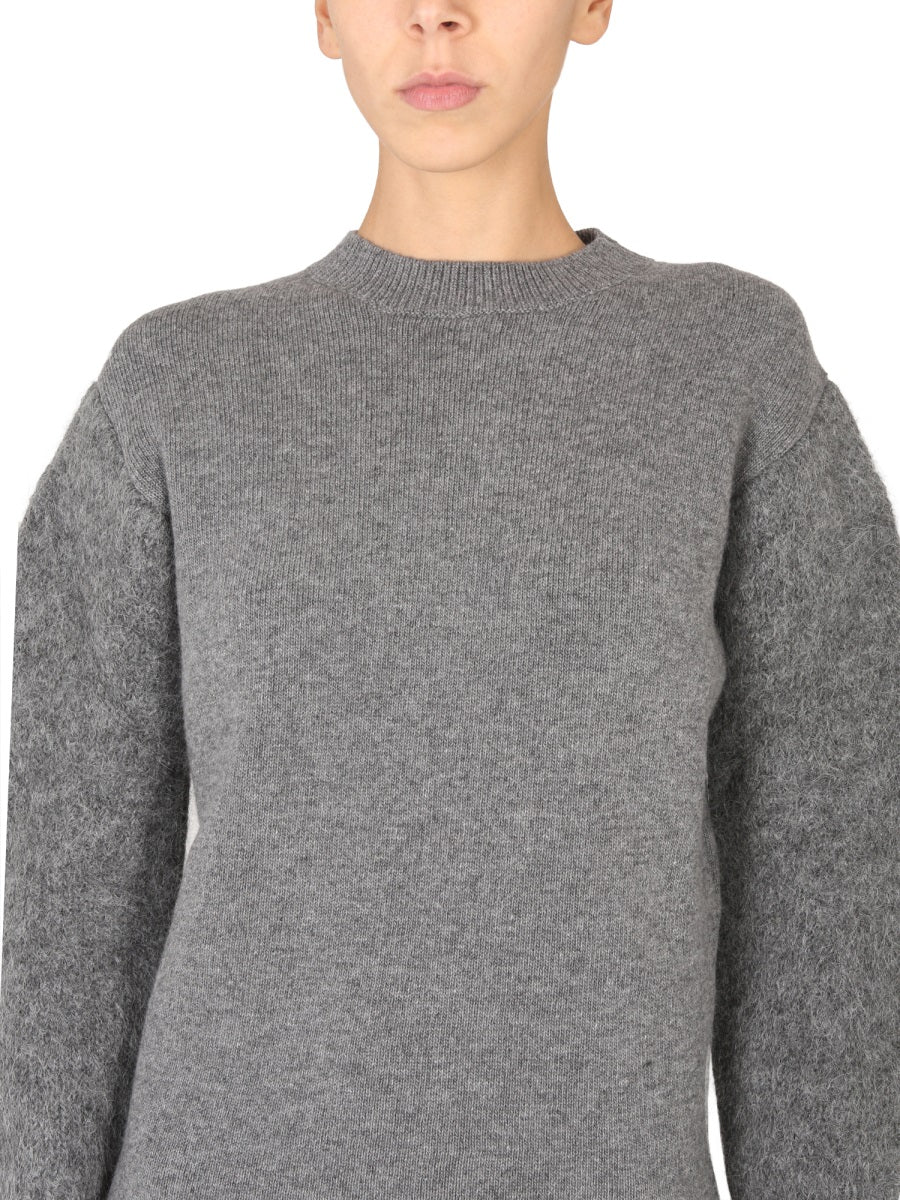 JIL SANDER Wool T-Shirt with Soft Shoulders