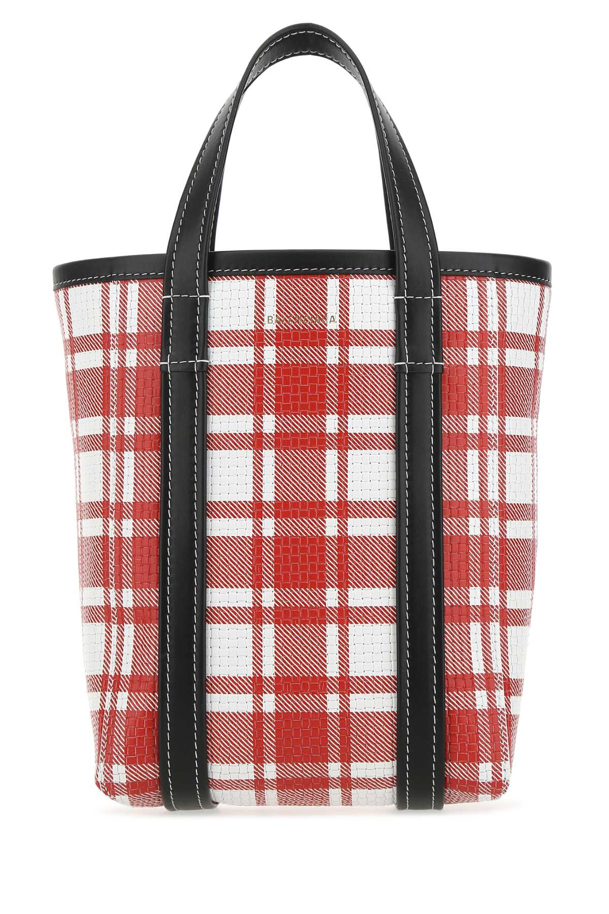 BALENCIAGA Mini Printed Leather Shopping Handbag