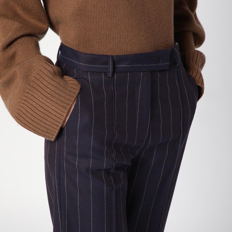 QUELLEDUE Wool-Blend Pinstripe Trousers