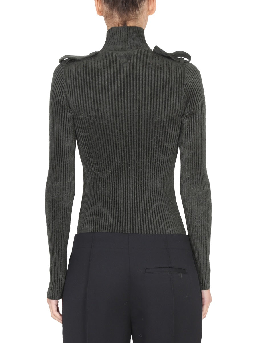 BOTTEGA VENETA High-Neck Military Sweater - Women's