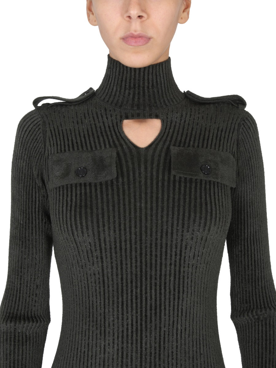BOTTEGA VENETA High-Neck Military Sweater - Women's