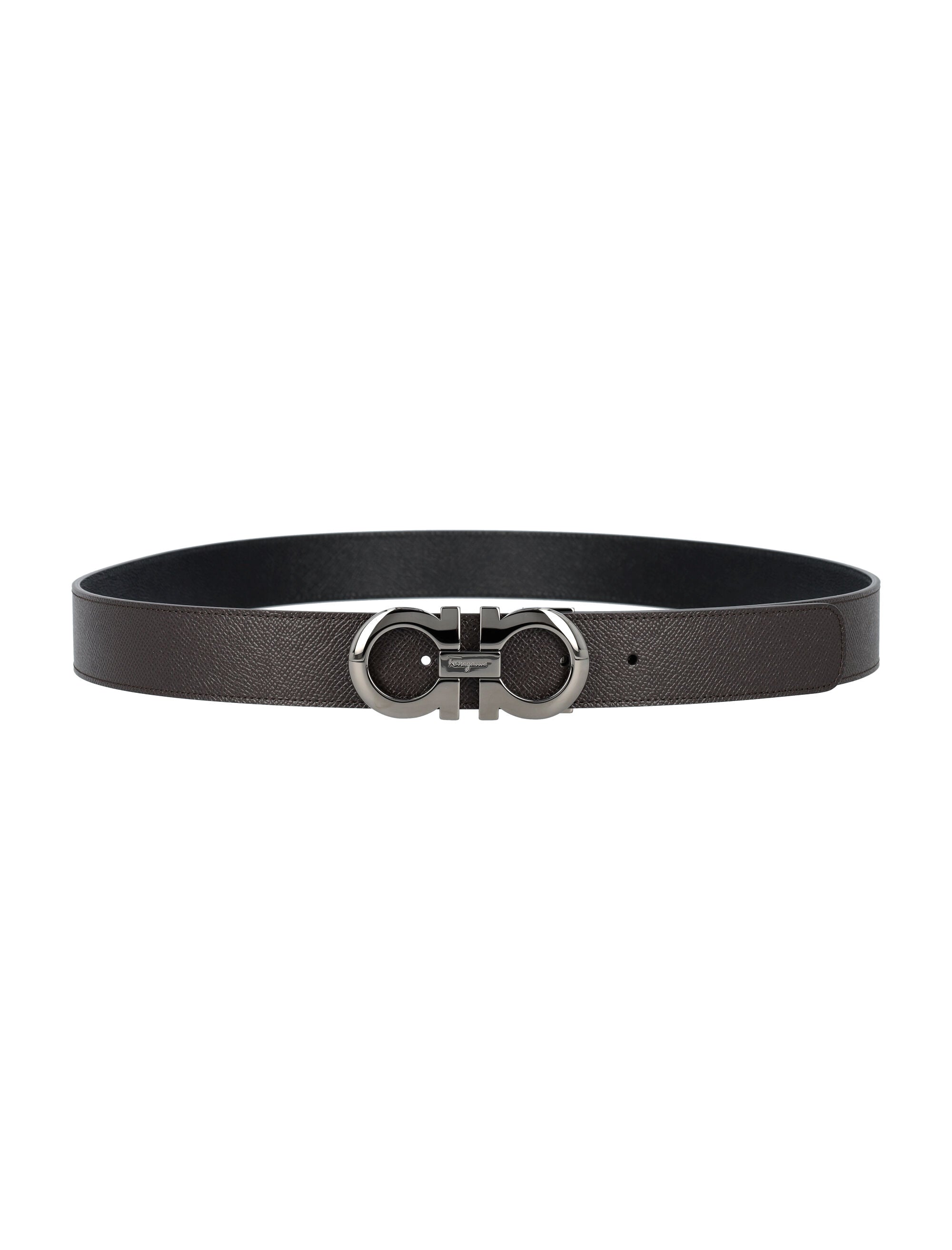 Ferragamo Reversible Adjustable Gancini Hook Belt - 3.5 cm