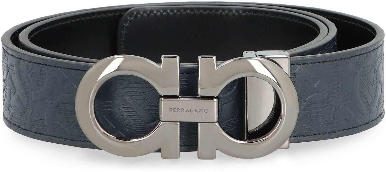 Ferragamo Reversible Logo Buckle Leather Belt - 8.5x4 cm