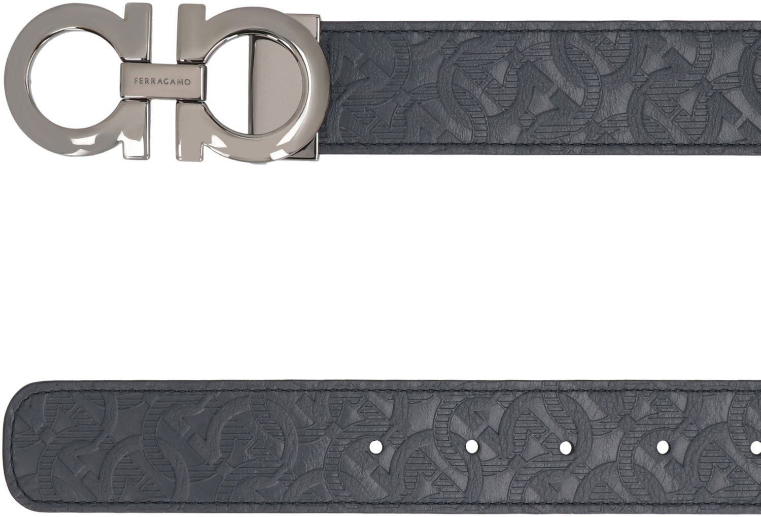 Ferragamo Reversible Logo Buckle Leather Belt - 8.5x4 cm
