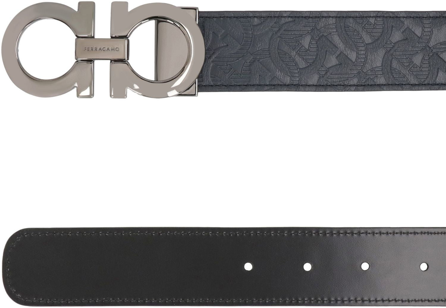 Ferragamo Reversible Logo Buckle Leather Belt - 8.5x4 cm