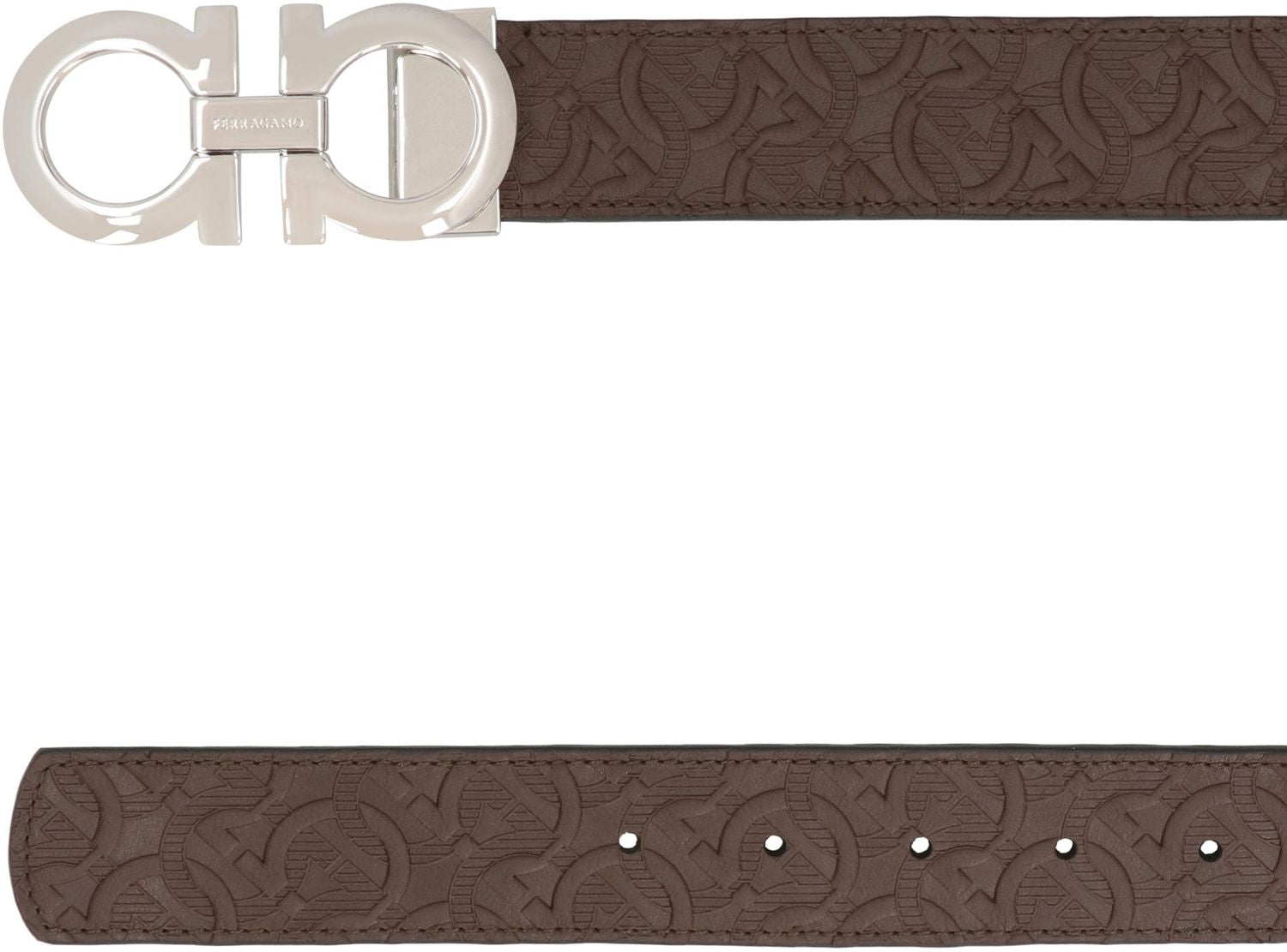 Ferragamo Reversible Leather Belt with Logoed Buckle - 3.5cm Height