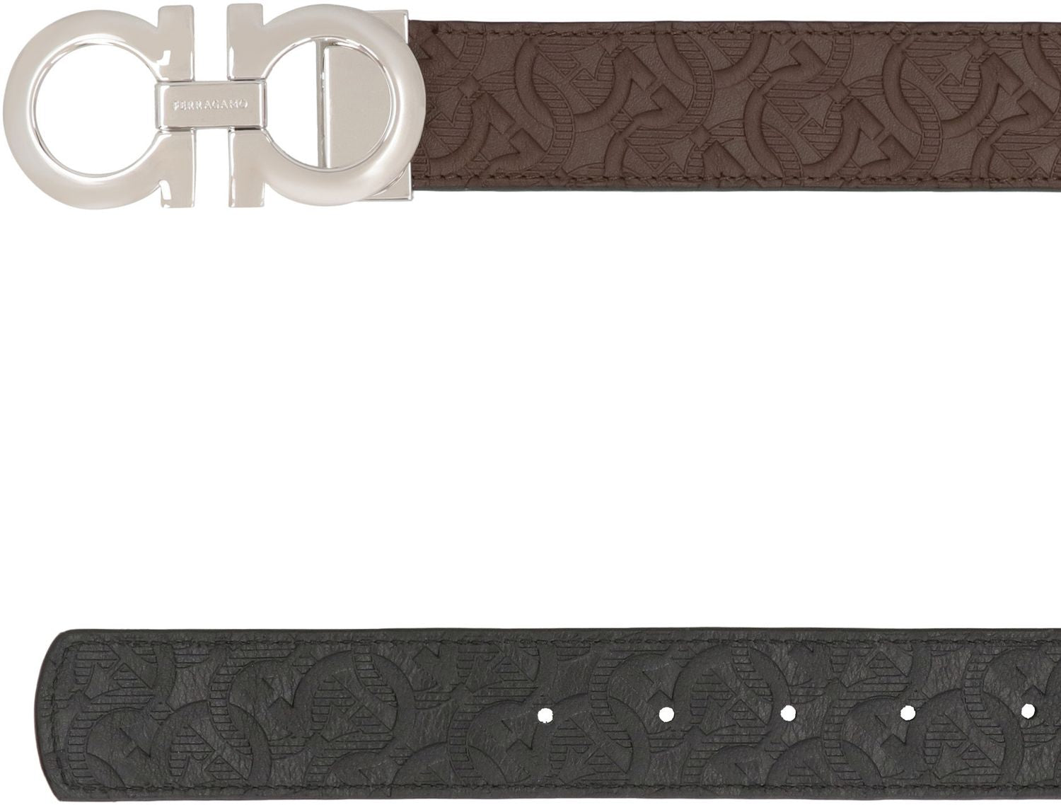 Ferragamo Reversible Leather Belt with Logoed Buckle - 3.5cm Height