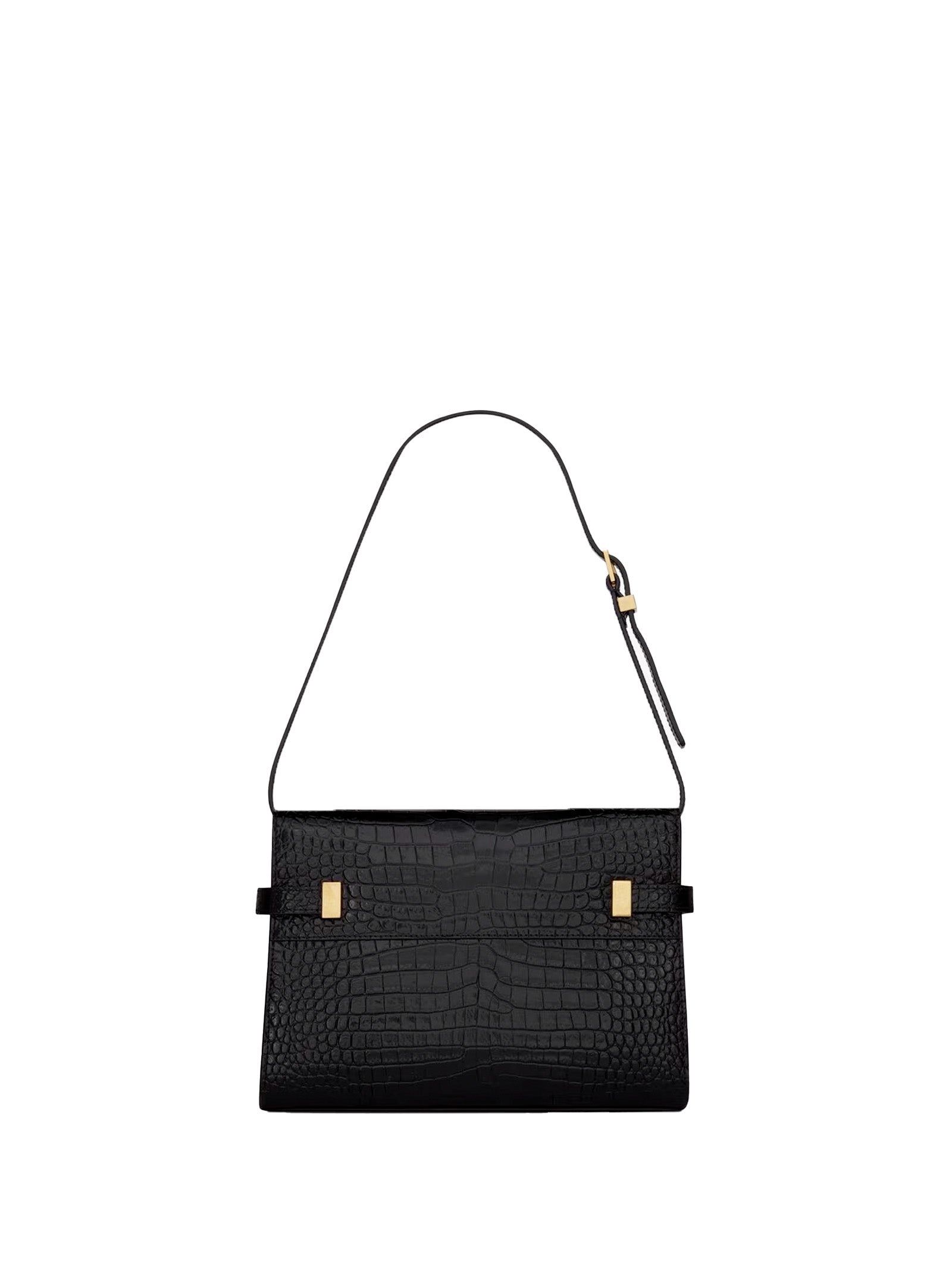 SAINT LAURENT Mini Crocodile-Embossed Handbag with Adjustable Shoulder Strap