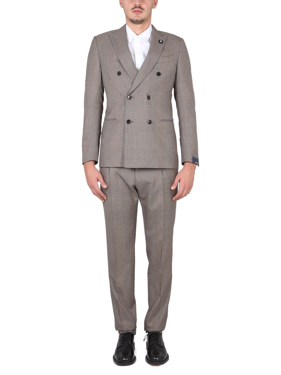 LARDINI Men's Peak Lapel Mini Dress Suit
