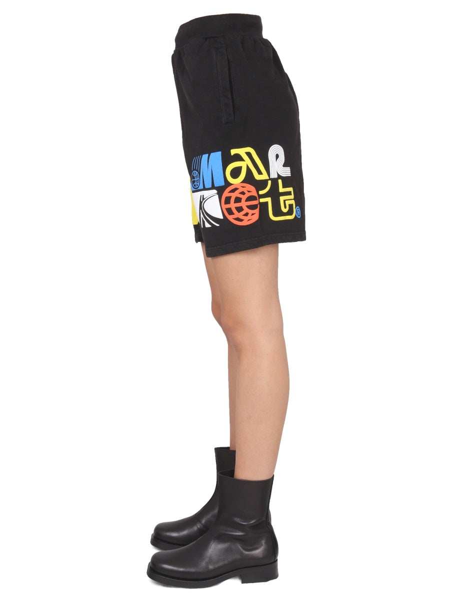 MARKET Unisex Logo-Printed Bermuda Shorts
