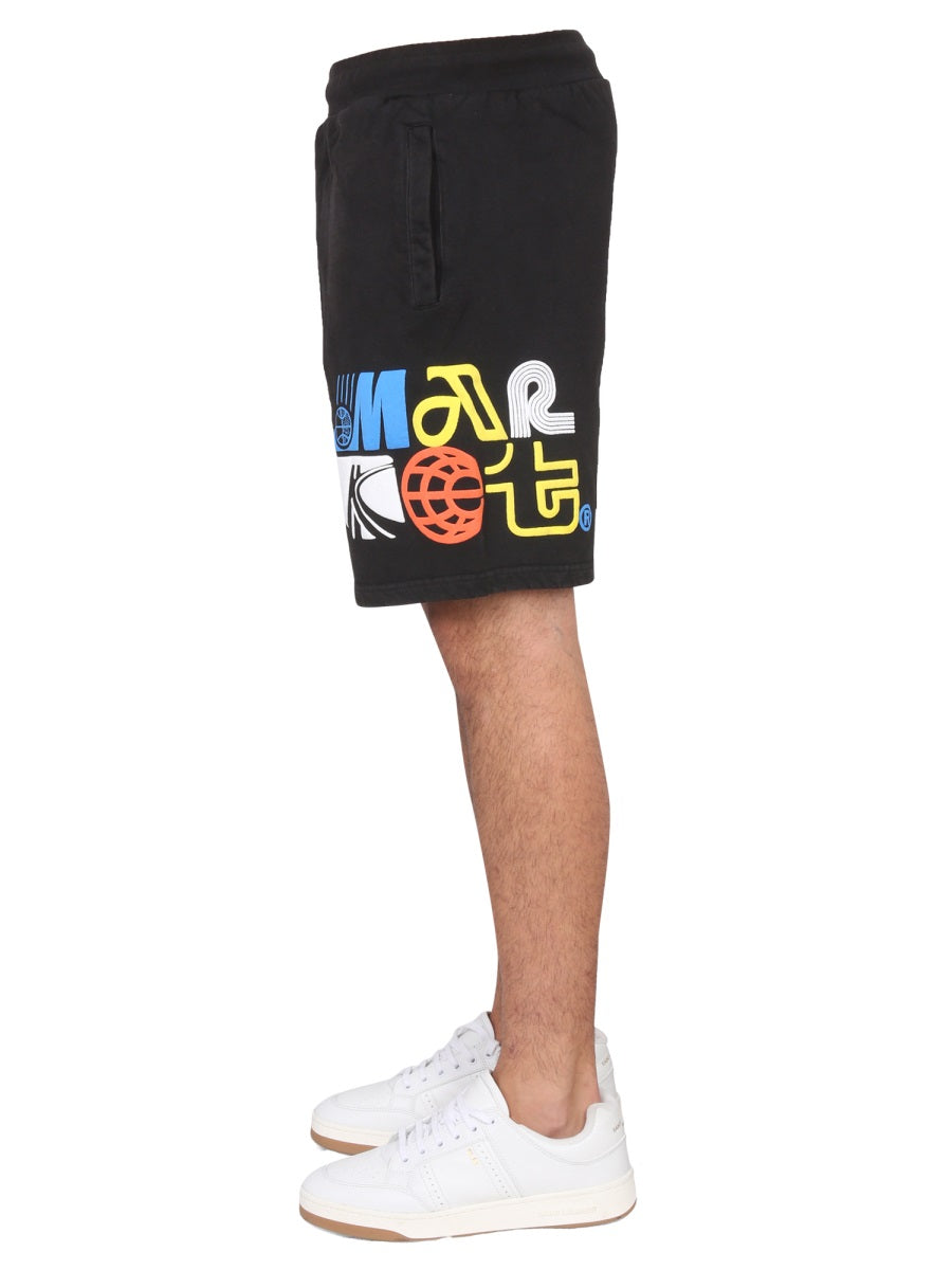 MARKET Unisex Logo-Printed Bermuda Shorts