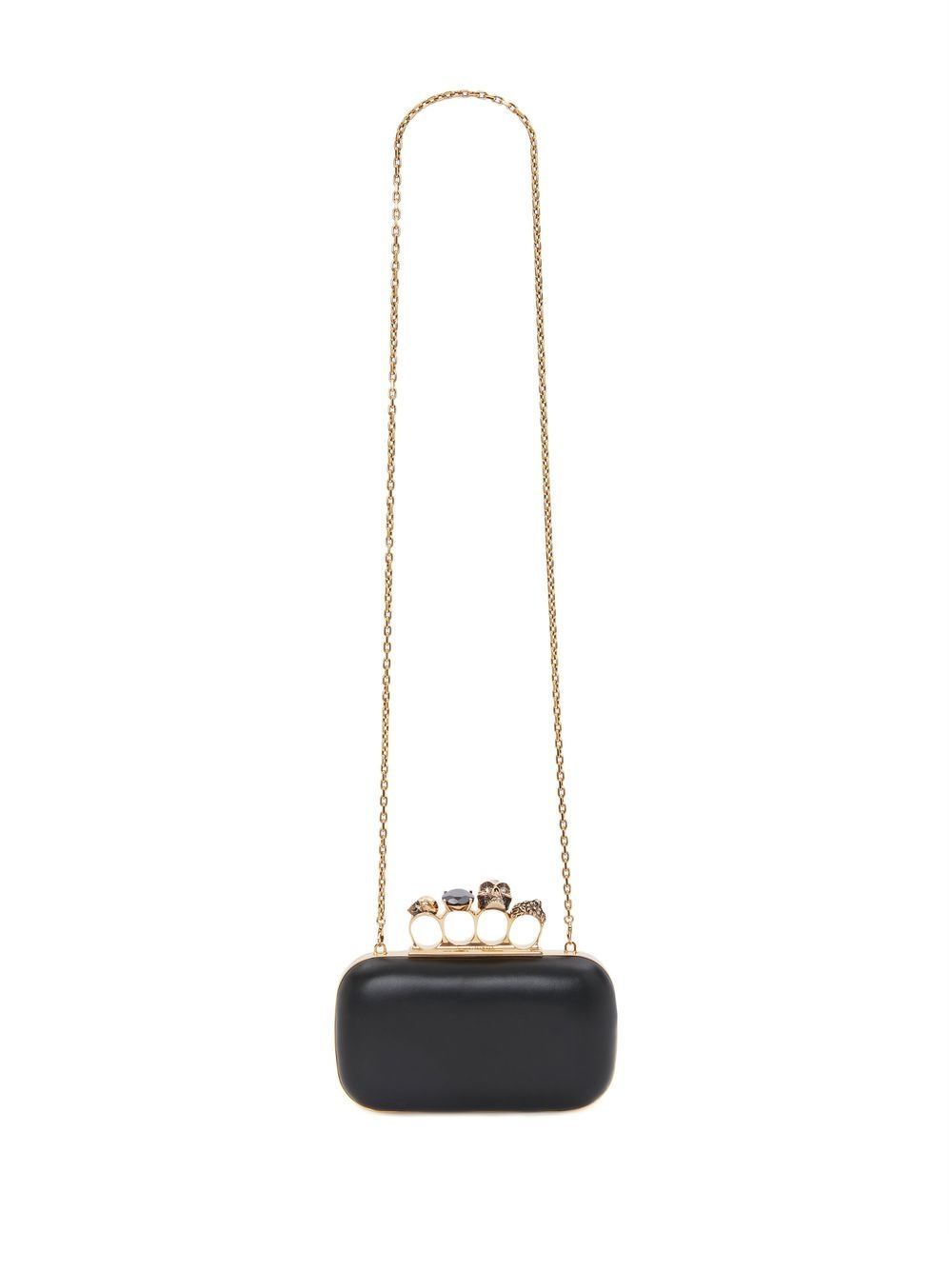 ALEXANDER MCQUEEN Mini Knuckle Chain Clutch with Signature Skull Charm