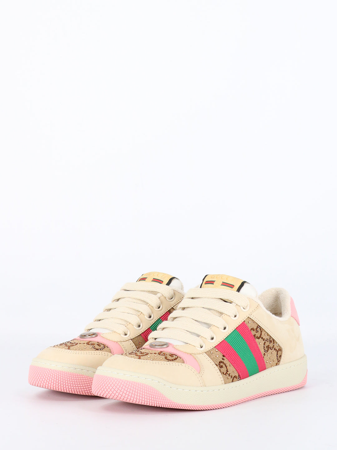 GUCCI Classic GG Canvas Panelled Sneakers - Women's Size 9