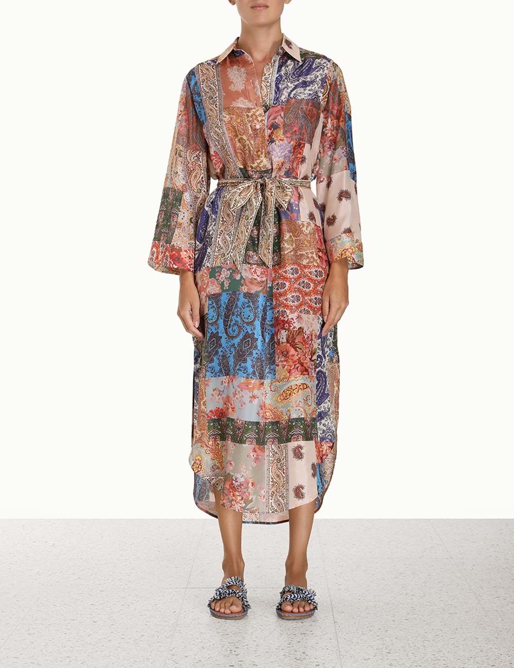 ZIMMERMANN Devi Midi Shirt Dress for Women - Fall/Winter 2023