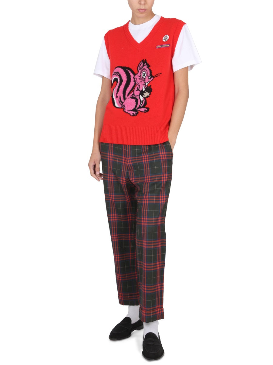 CORMIO Women's V-Neck Ribbed Collar Vest