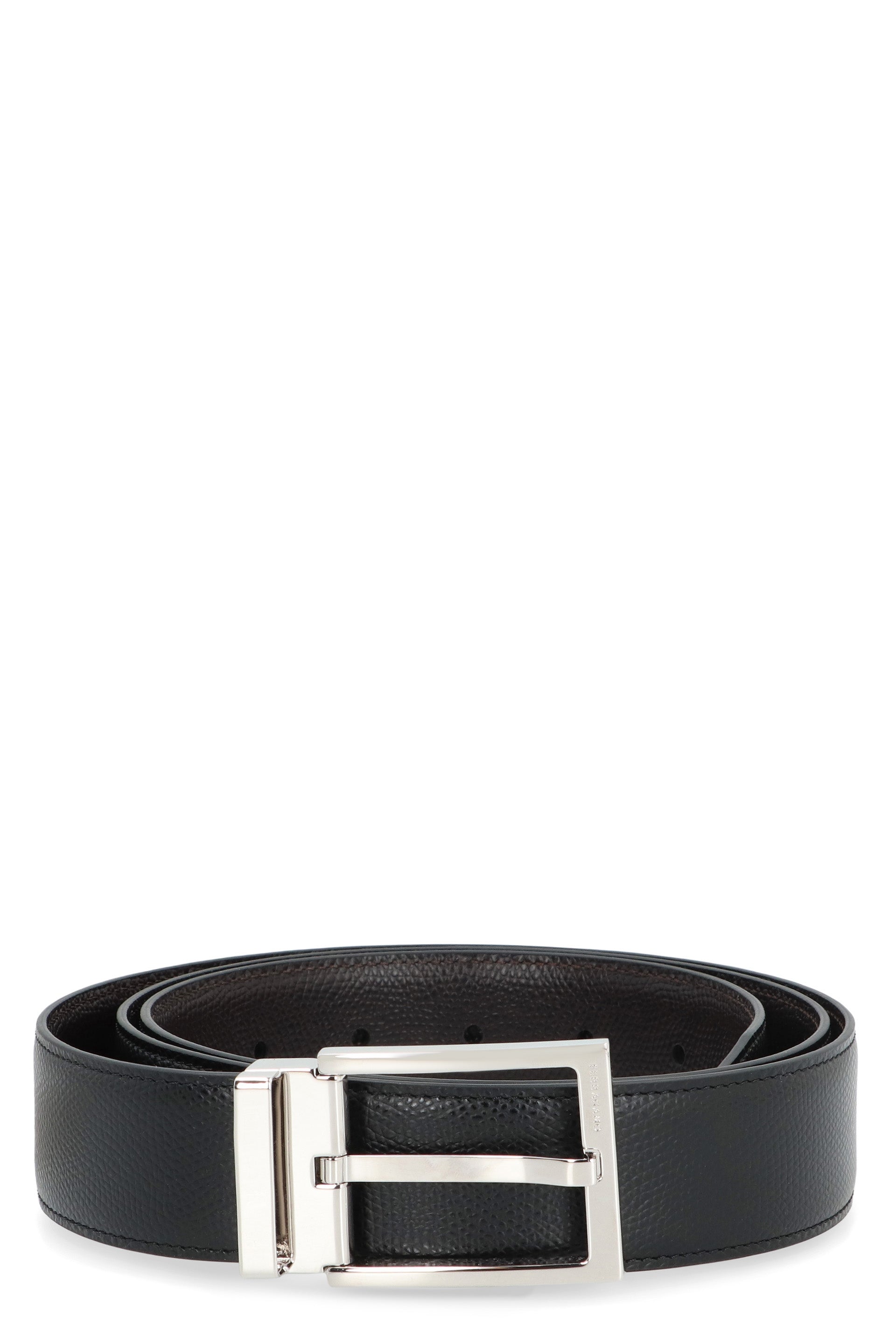 Ferragamo Reversible Leather Belt with Gancini Hook - 3.5 cm Height