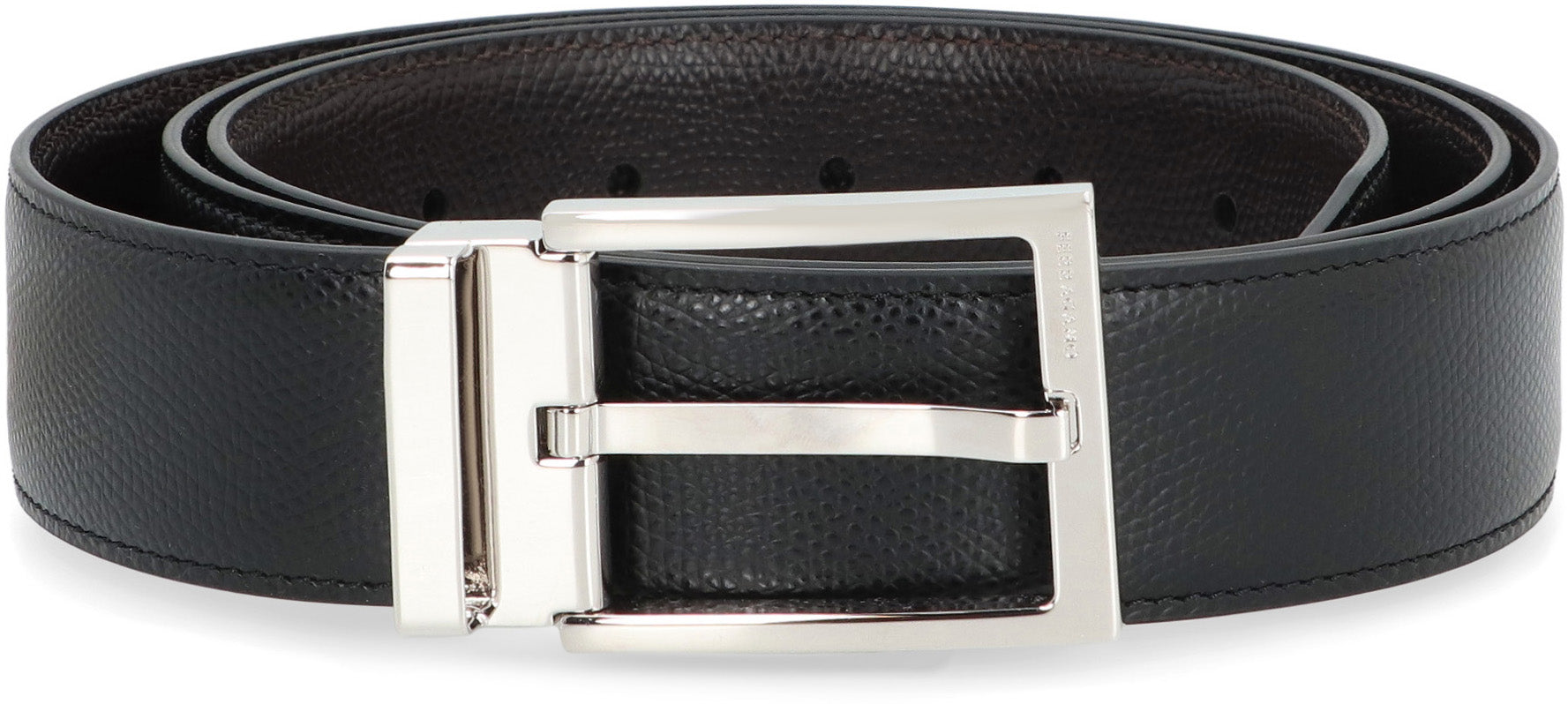 Ferragamo Reversible Leather Belt with Gancini Hook - 3.5 cm Height