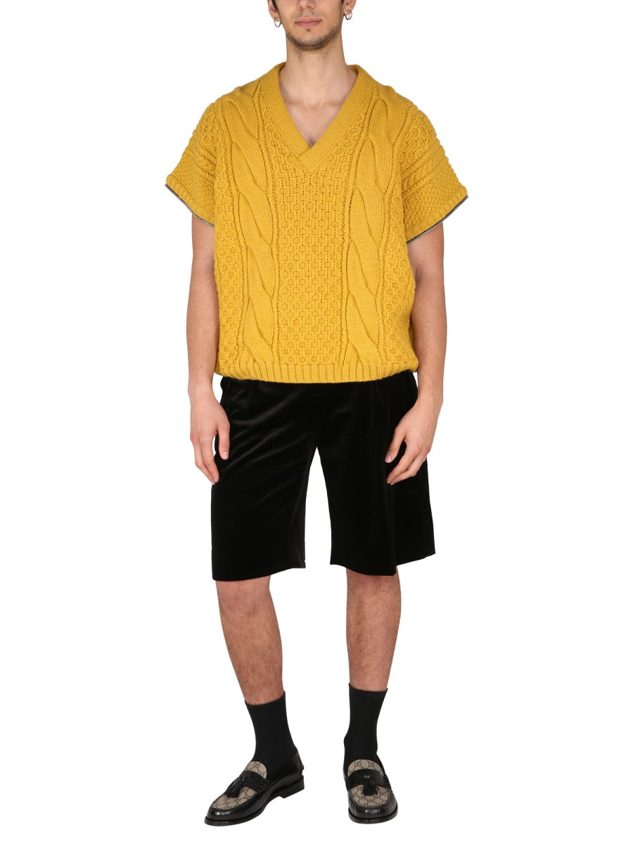 GUCCI Men's Stretch Velvet Shorts