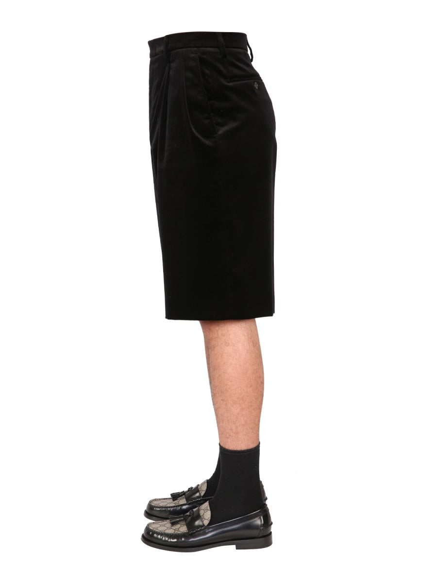 GUCCI Men's Stretch Velvet Shorts