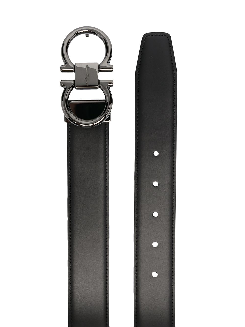 Ferragamo Gancini Hook Leather Belt - Adjustable Fit, Reversible