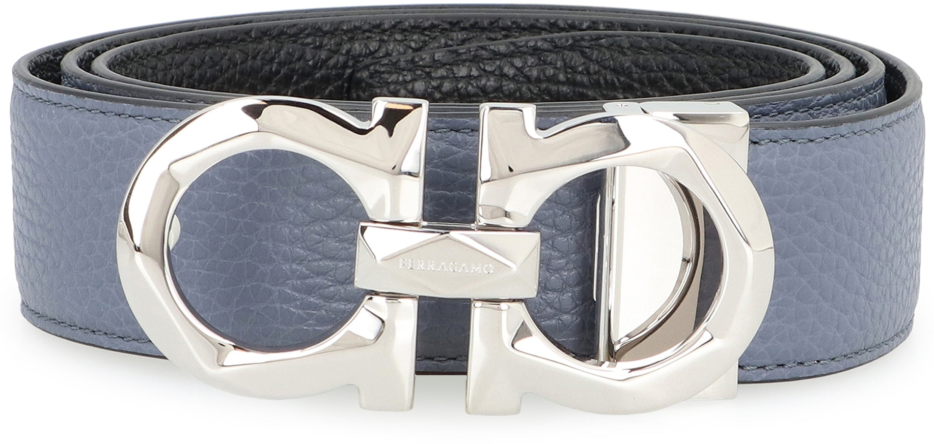 Ferragamo Reversible Leather Belt with Gancini Hook - 3.5 cm Height