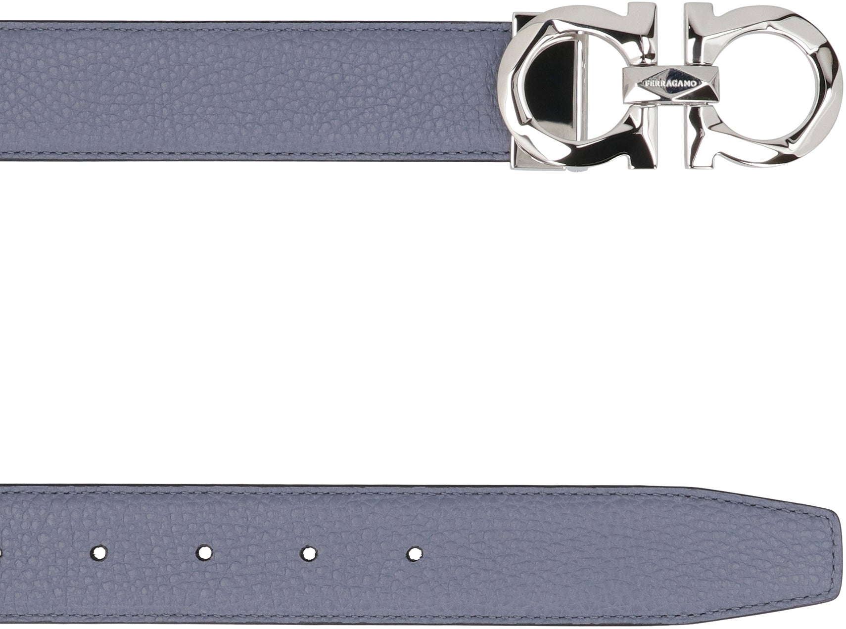 Ferragamo Reversible Leather Belt with Gancini Hook - 3.5 cm Height