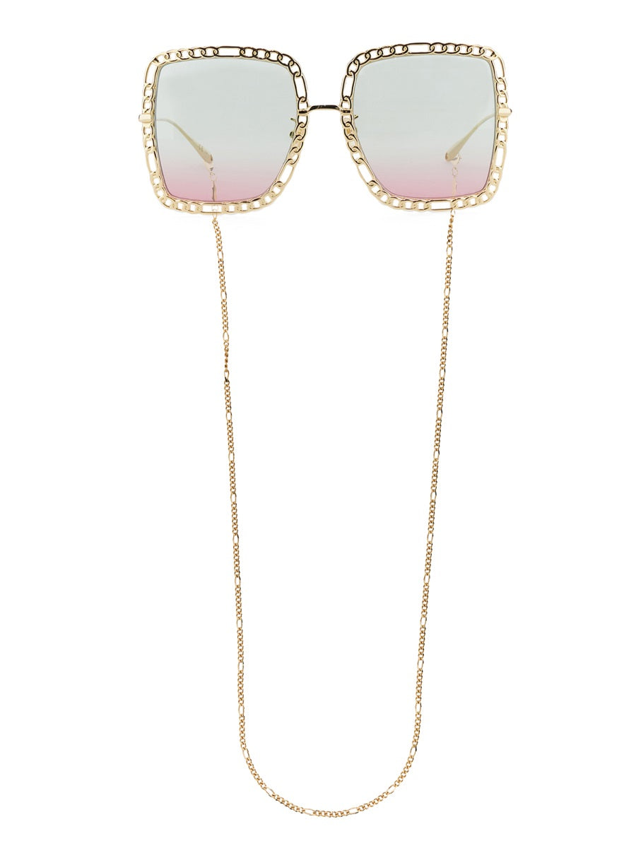 GUCCI Rectangle Sunglasses with Chain for Women