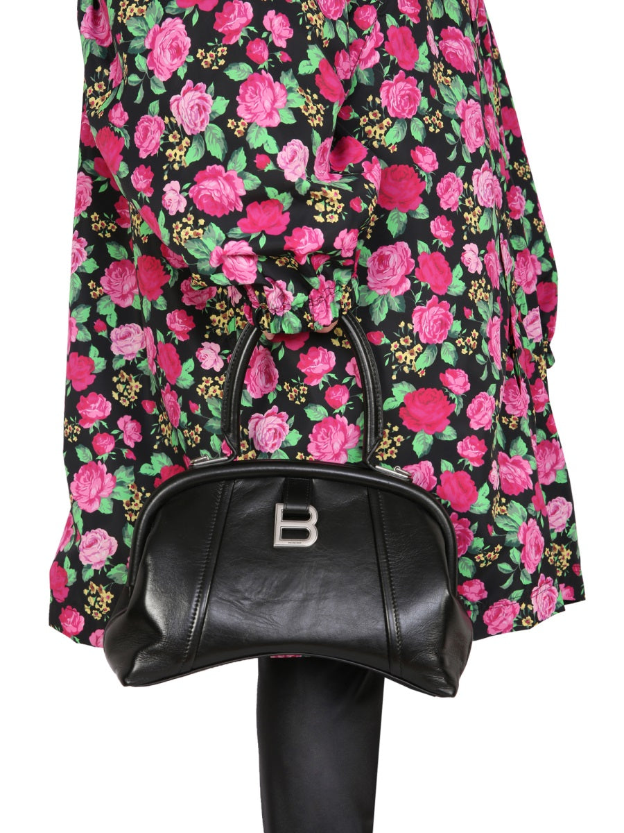 BALENCIAGA Floral Pattern Jacket with Hood and Drawstring