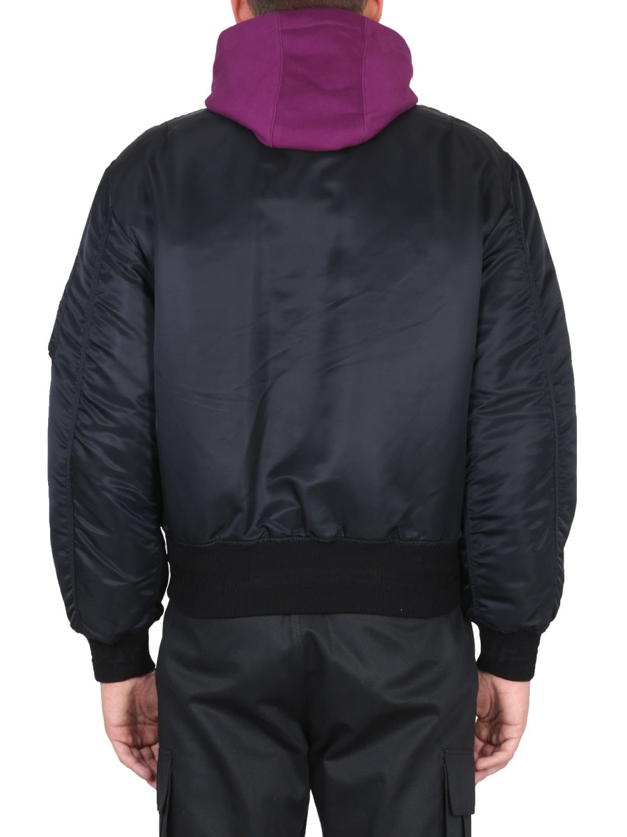 VERSACE Contemporary Bomber Jacket with Applied Logo
